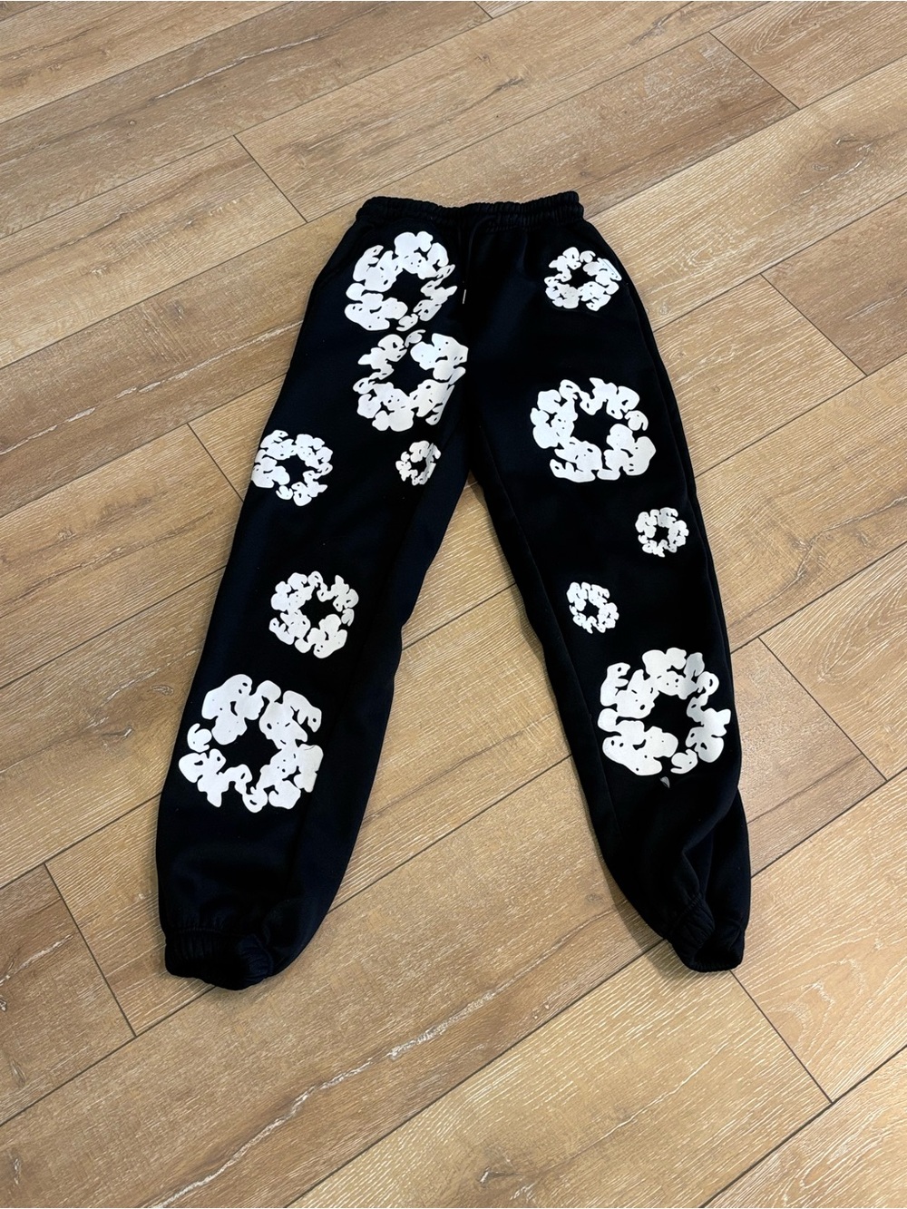 Black Graffiti Print Jogger Sweatpants Streetwear Unisex Y2K Wide Leg Lounge